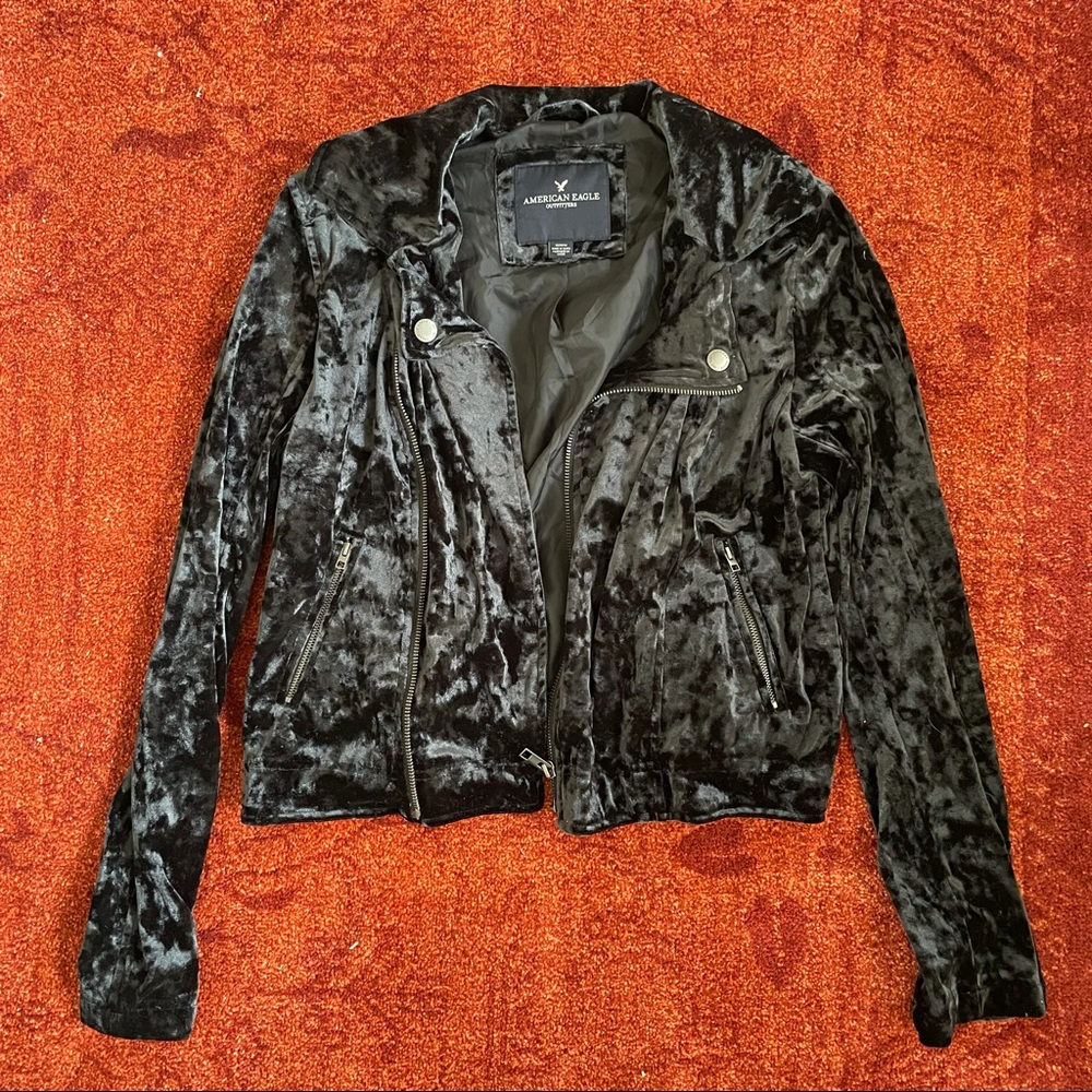 American Eagle Velvet Moto Jacket
